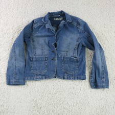 Hydrolic Jean Jacket Womens Extra Large Xl Blue Coat Outdoors Dark Denim Ladies