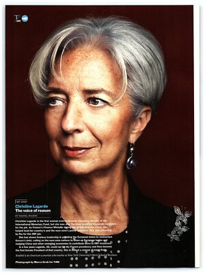 Christine Lagarde FULL PAGE magazine CELEBRITY CLIPPING photo article IMF Chief