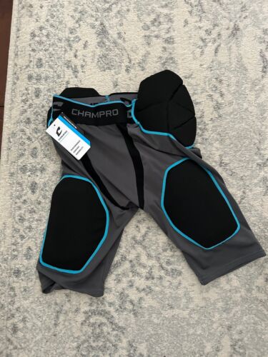 CHAMPRO Tri Flex 5 Pad Integrated Girdle Black Grey Blue Adult M Medium Football - Picture 4 of 7