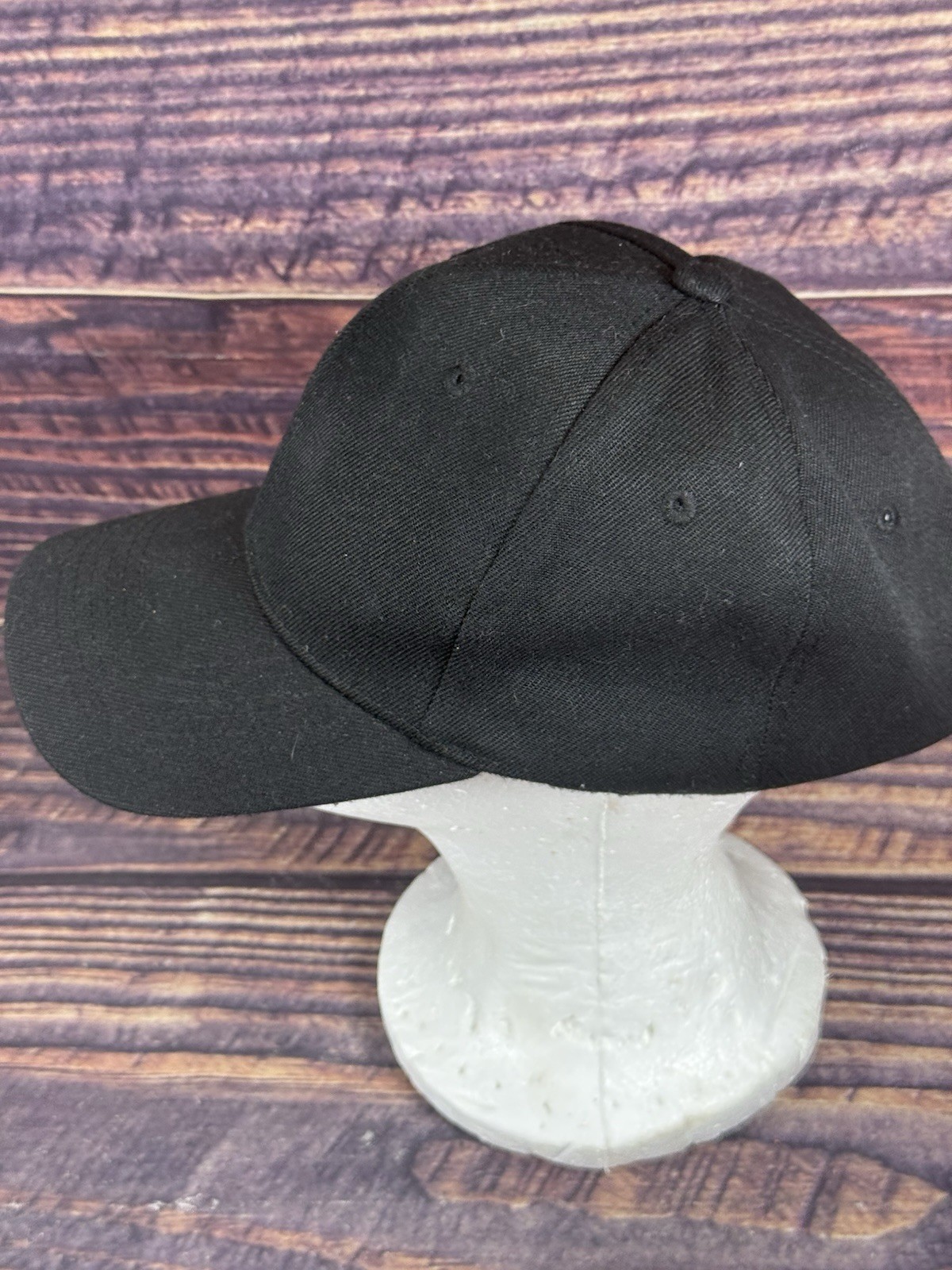 Solid Black No Emblems 6-Panel  Baseball Cap HAT … - image 2