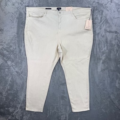 New NYDJ Ami Skinny Jeans Womens 28W Creme White Denim Pants Stretch Lift Tuck