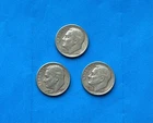 (3) 1956D  - 2 NM Roosevelt Dime 10c - 90% Silver US Dime 10 Cent Blue Lot