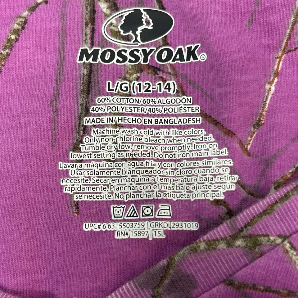 Camisa Mossy Oak Mujer Talla L Púrpura Manga Larga Cuello en V Top Caminar Aire Libre Foto 2 de 4