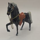 Vintage Plastic Horse Figurine with Brown Saddle and Chain Reins Saddle — photo 2