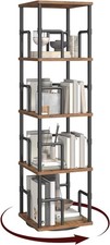 4-Tier Rotating Bookshelf Freestanding Corner Bookshelf 360  Spinning Bookcase