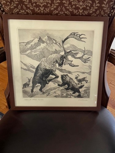 R H Palenske - Wolverine Attacks Caribou