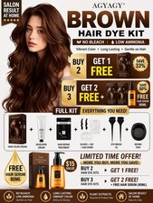 Brown Color Hair Dye Kit No Bleach Low Ammonia Full Set Buy 2 Get 1 Free