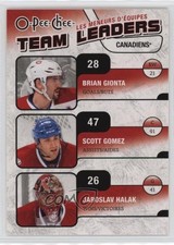 2010 O-Pee-Chee Team Leaders Brian Gionta Scott Gomez Jaroslav Halak #TL-16 8sr