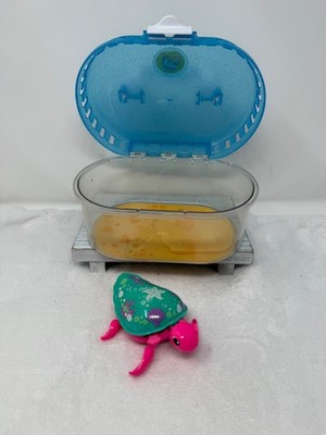 Little Live Pets Teal Shell TURTLE 5'' Electronic Toy w/ Tank Case by Moose