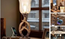 Antler Table Uplight Lamp for Living Room Bedroom, 20.5  Resin Memory Brown-5