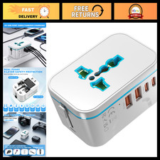 Universal Travel Adapter with 2 USB-C  2 USB-A, Worldwide Multi Plug Charger fo