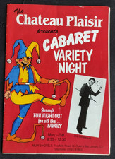The Chateau Plasir presents Cabaret Variety Night 1983 Programme @ Muir's Hotel