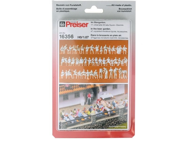 Personnages Preiser 163 HO à peindre pour peupler une scène de café sans doublons