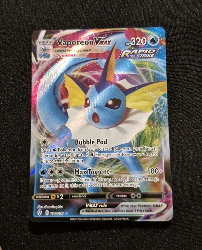 Vaporeon Vmax 30/203 Evolving Skies NM Full Art Ultra Rare Pokemon