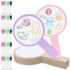30 PCS Dry Erase Answer Paddle 30 Markers Handheld Double Sided Boards