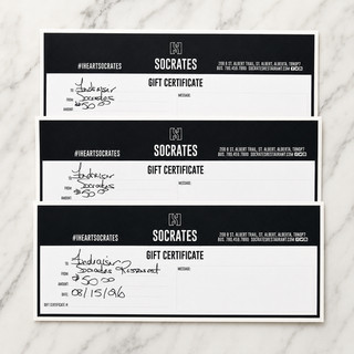 Socrates Family Restaurant St. Albert – 3 x $50 Gift Certificates – $150 Value