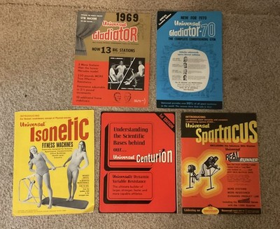 5 Universal Gym Weight Machine Manuals; Gladiator, Centurion, Spartacus 1969-74