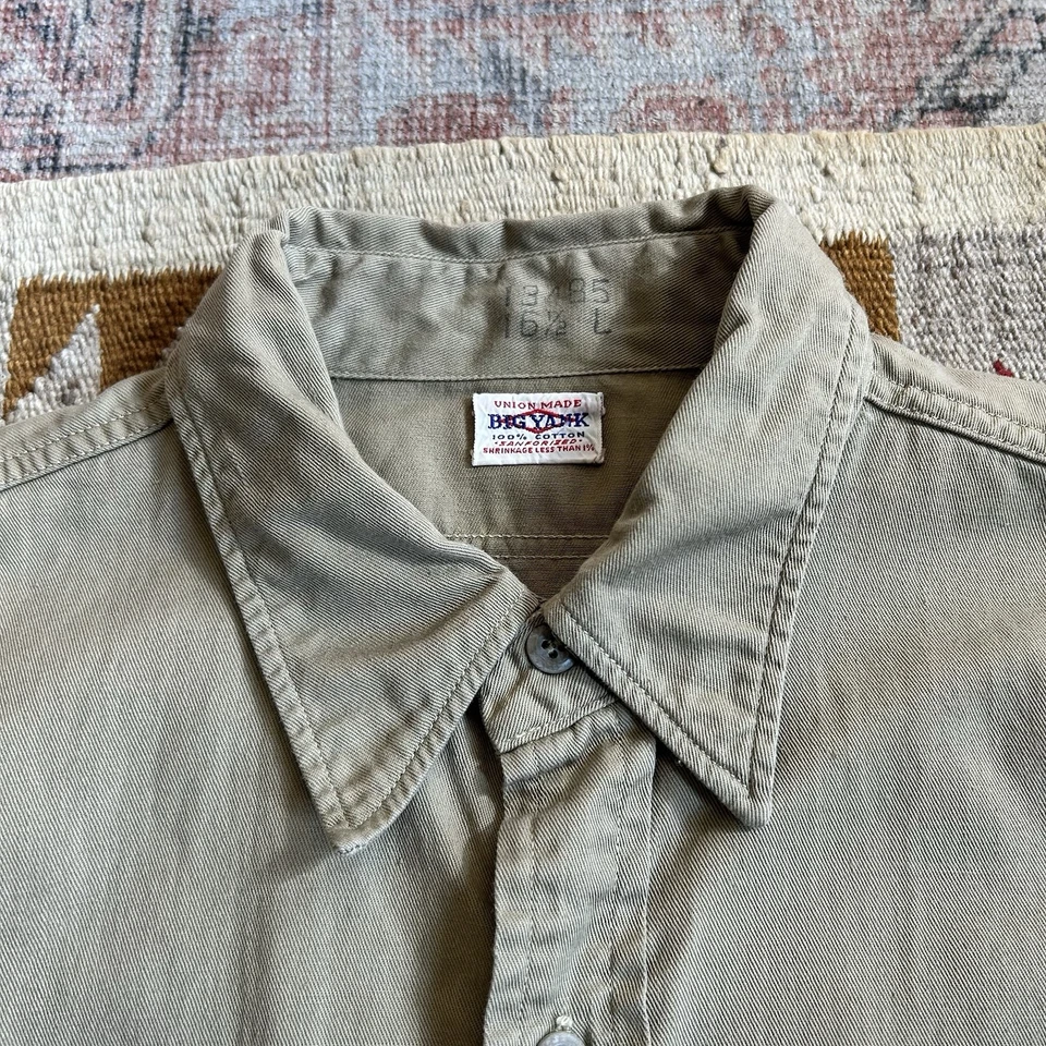 Camisa de Trabajo Big Yank Vintage Años 50 Sarga de Algodón Sanforizado Talla L - 16.5 Foto 4 de 4