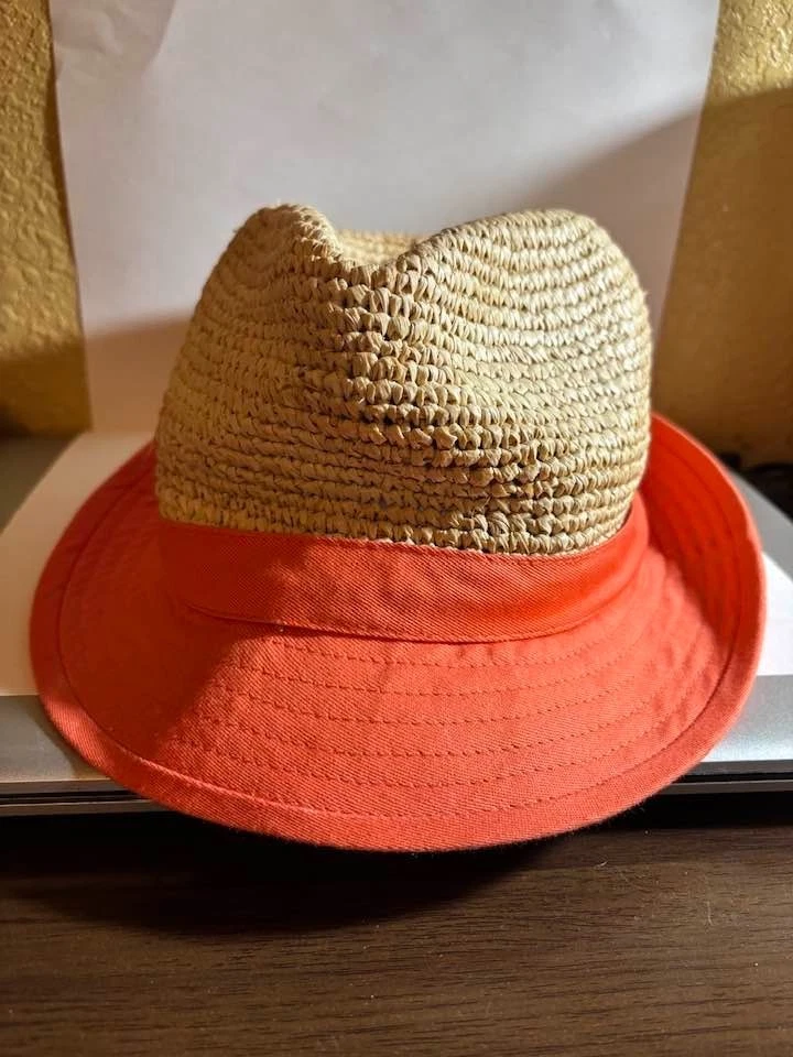 Jonathan Adler Turquoise Woven Straw Fedora with Navy Accents Amiani straw hat - Gem main image 2