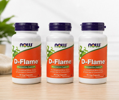 NOW D-Flame 90 Veg Capsules 3 Pack Exp 04/2027 Sealed
