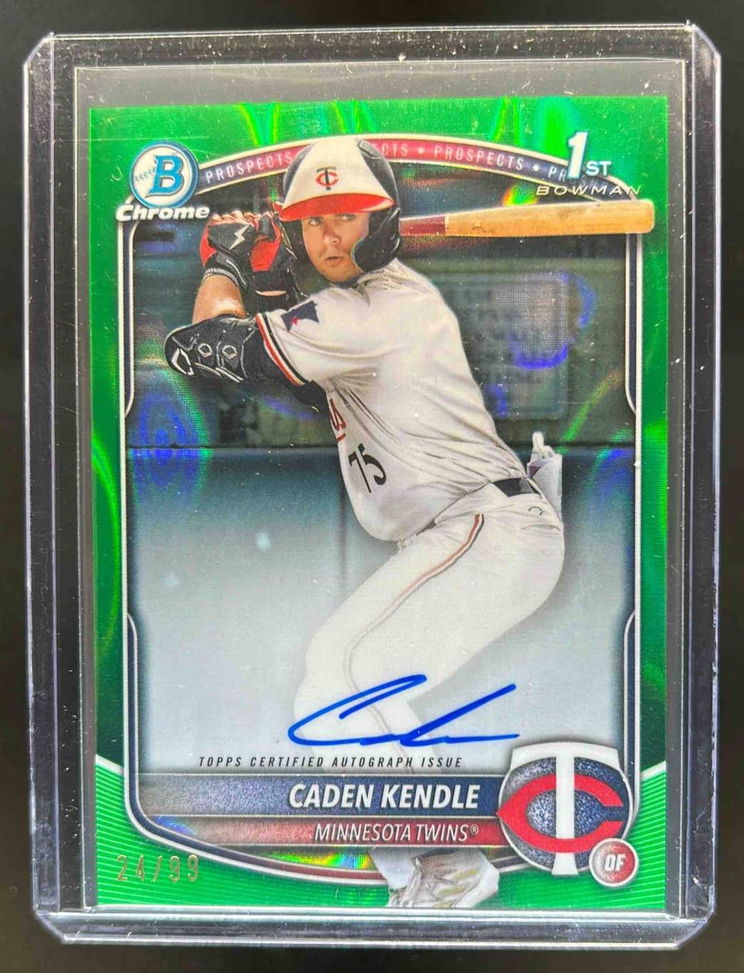2025 Bowman Caden Kendle Chrome Auto Green Lava Refractor 1st #24/99
