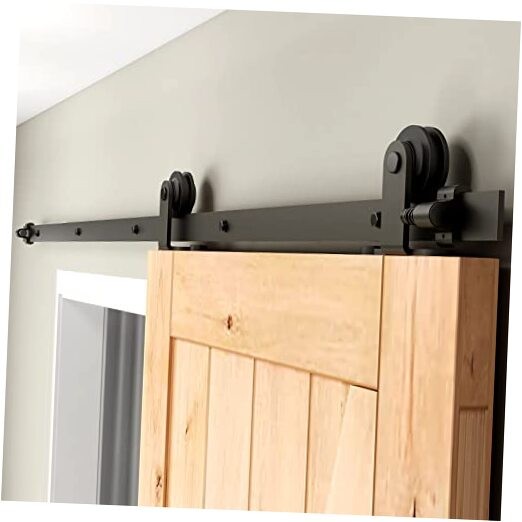 7FT Heavy Duty Sliding Barn Door Hardware Kit with T-Shape Hanger
