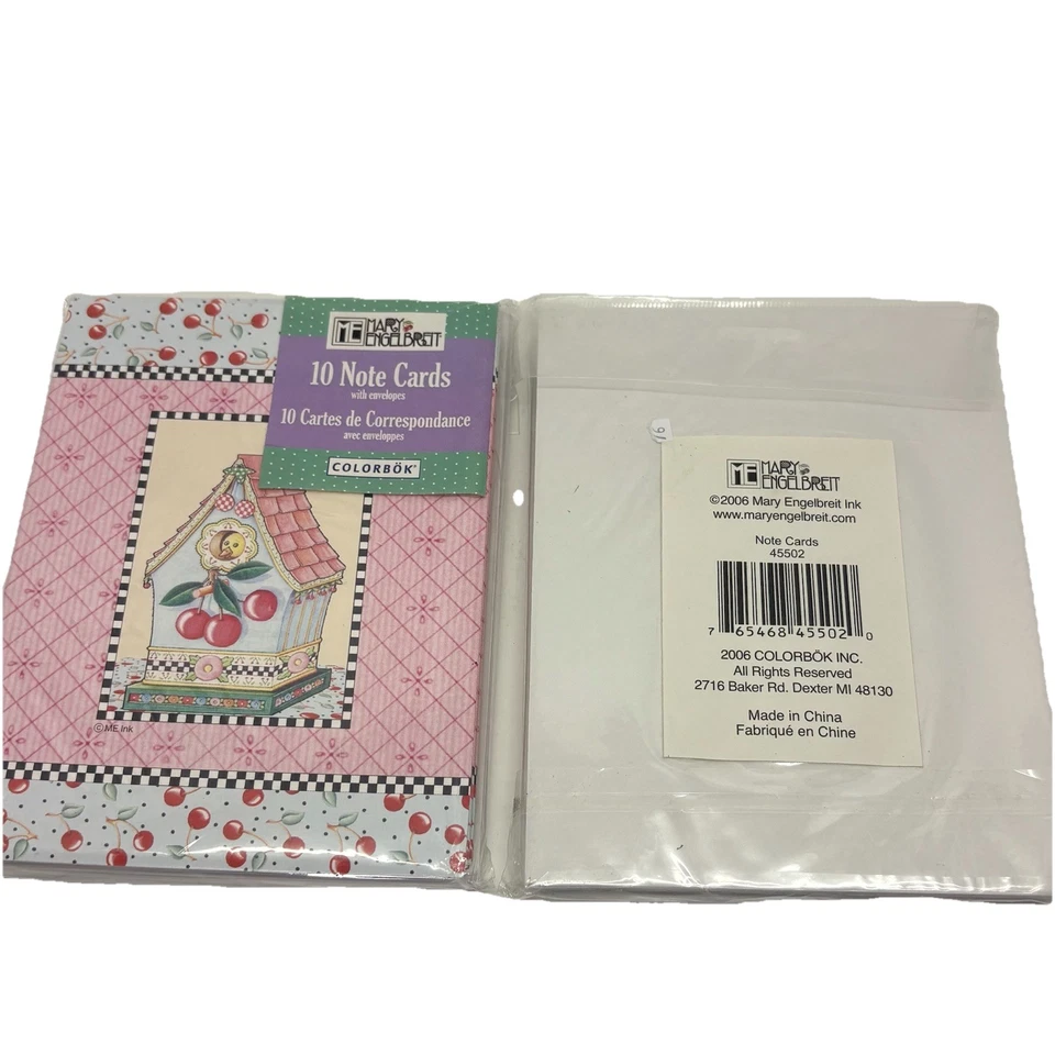 Cartões/envelopes em branco Mary Engelbreit não usados 2 conjuntos de 10 novos na embalagem - Imagem 2 de 4