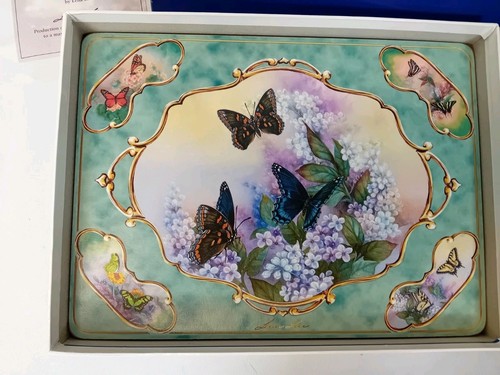 Vintage Bradford Editions Butterfly 12 Coasters + Placemats Lena Liu BNIB P4 - Picture 9 of 11