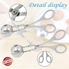 Two Piece Meatball Maker Stainless Steel Non Stick Shaper Tongs Kitchen Tool