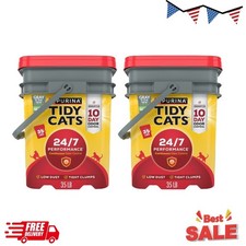 2P Purina Tidy Cats 24/7 Performance Clumping Cat Litter, Clean Linen Scent 35lb