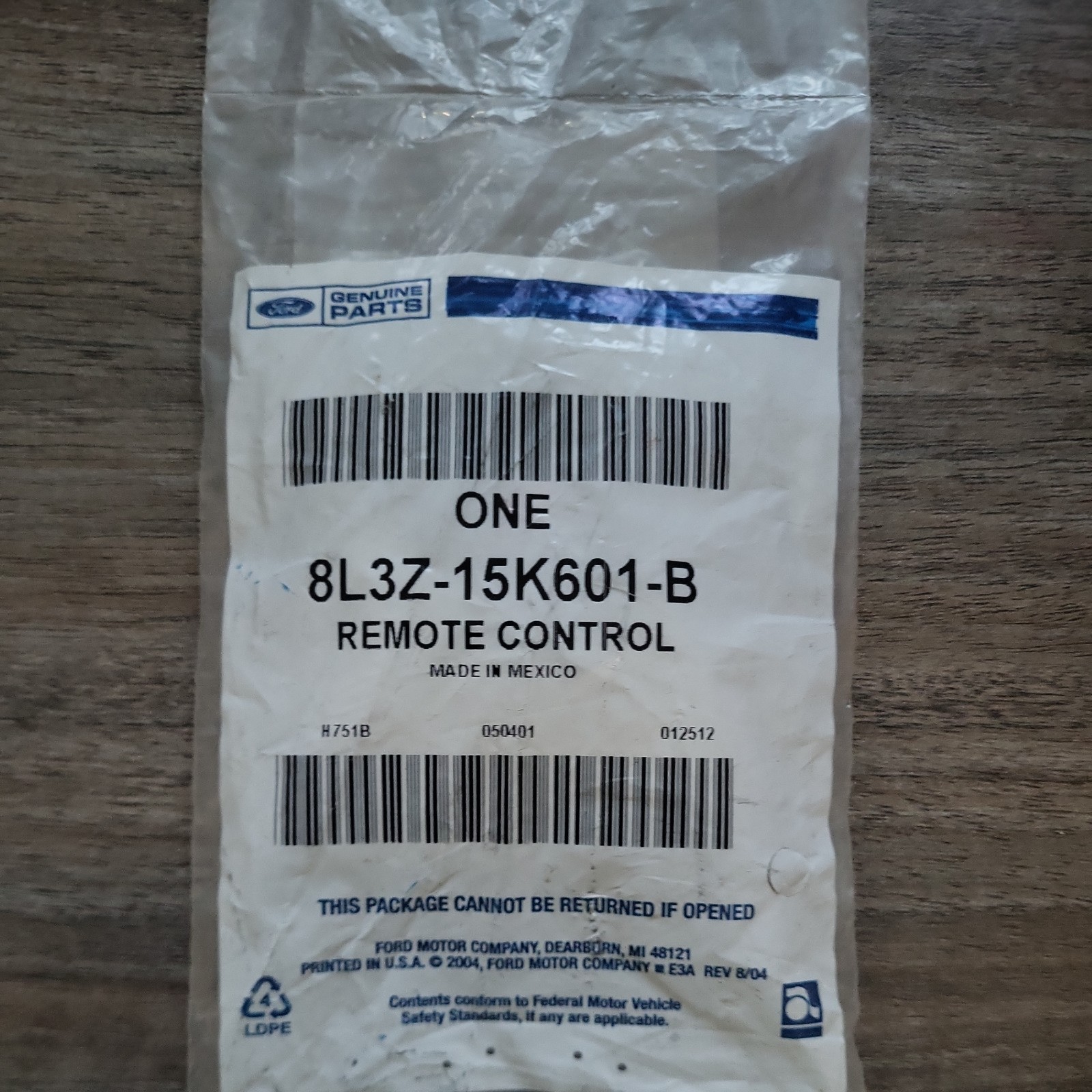 Genuine OEM Ford 8L3Z-15K601-B Remote Control Keyless Transmitter 2001-2019