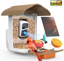 ® PAV- Smart Bird Feeder with Camera Solar Powered, 64GB Card & 2K HD Record Vid