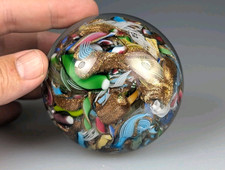 Antique/Vintage Latticino Scambled Glass Paperweight Paper Weight Murano