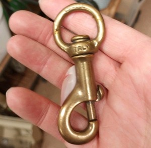 Louell Swivel Snap Hook Italy Vintage Brass Plated Heavy Duty
