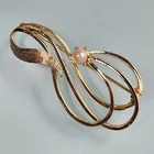 Vintage Brooch Pin Gold Tone Cultured Pearl Costume Jewelry