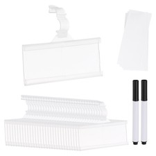 30 Pack 3" x 1.4" Wire Shelf Label Holders Plastic Price Clip with Locks Closure