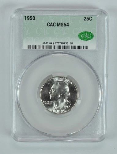 1950 Washington Quarter MS64 CAC CACg *1467