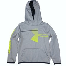 Under Armour Coldgear Boys Youth Small Gray Pullover Hoodie Sweater
