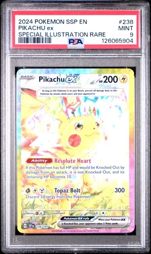 2024 POKEMON SSP EN-SURGING SPARKS SPECIAL ILLUSTRATION RARE PIKACHU EX PSA 9
