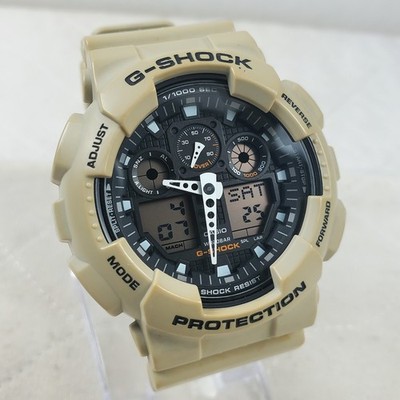 CASIO G-SHOCK PROTECTION GA-100SD ANA-DIGI DESERT BEIGE ALARM CHRONO MEN'S WATCH
