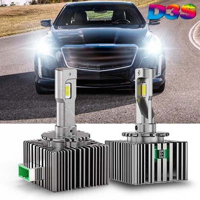 2pcs D3S CANBus LED Headlights Bulbs D3R Kit High Low Beam Replace HID 38000LM