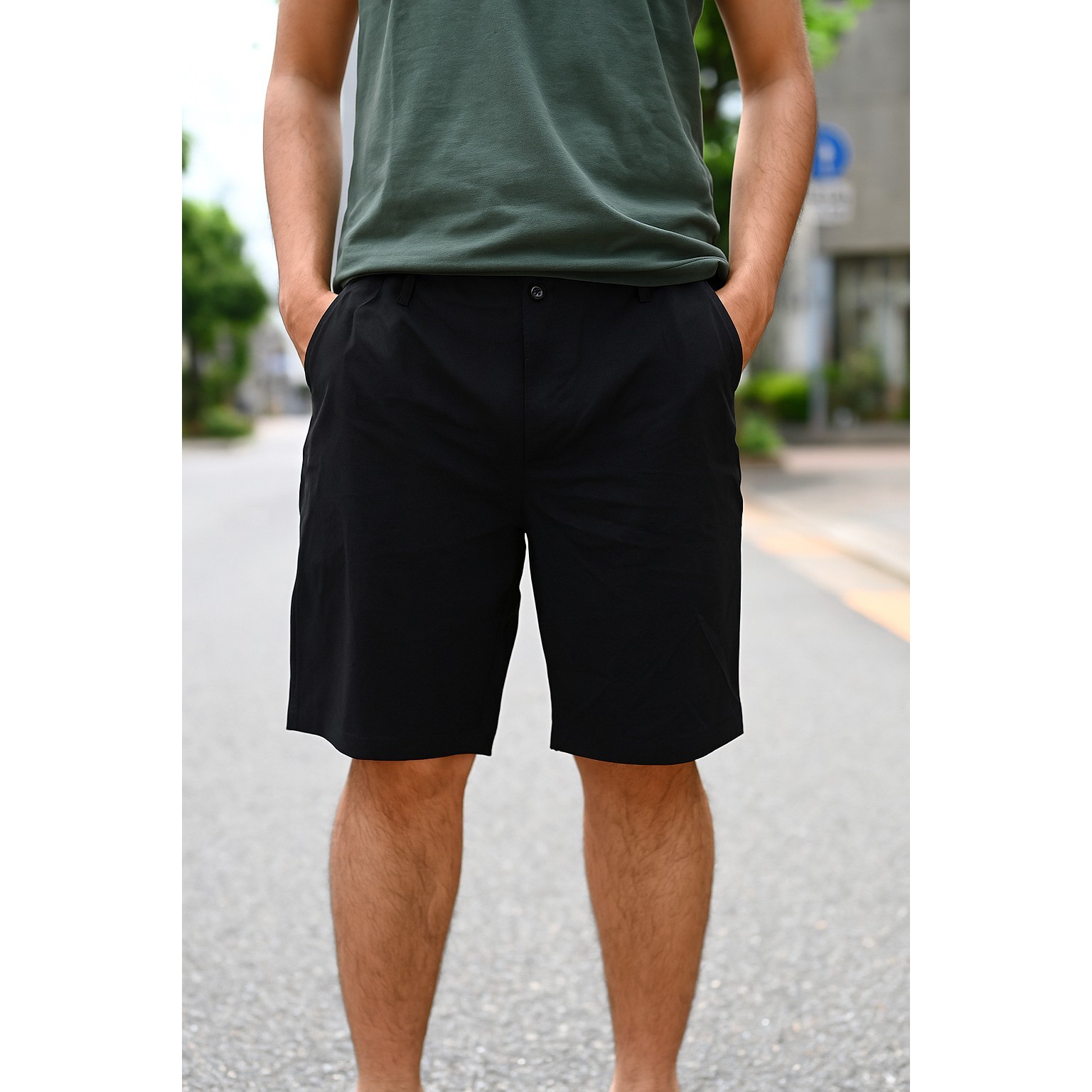 VOLCOM Men's Black Casual Street Shorts – Urban Comfort Style, Size Large