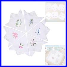 Handkerchiefs for Women, 100 Cotton Lace Handkerchief - 6 Pack White Ladies ...