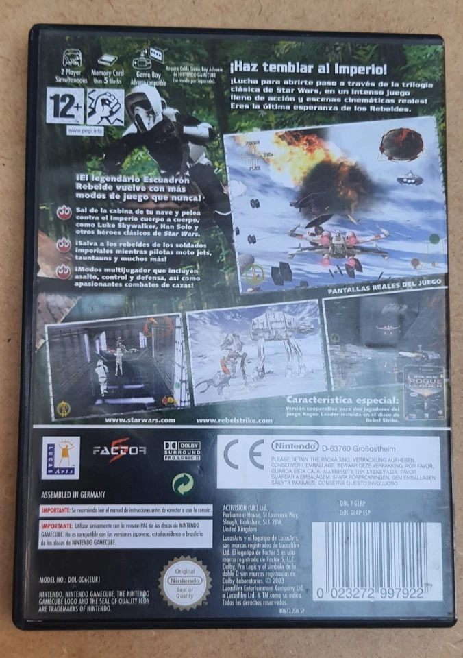 JUEGO PAL GAMECUBE STAR WARS REBEL STRIKE ROGUE SQUADRON III G3 19496185 - Imagen 3 de 3