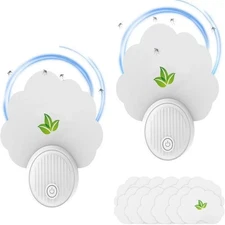 Fly Trap Indoor (2 Devices + 12 Glue Cards), Plug-In Flying Insect Trap