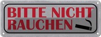 Blechschild 10X27 Cm Bitte Nicht Rauchen Warnschild Hinweisschild Sicherheit Vor