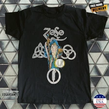 Led Zeppelin Zoso The Hermit Wizard Black Unisex T-shirt Size S-5XL
