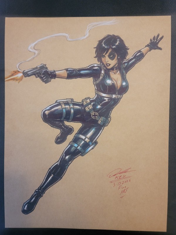 Domino Art Original Color 8.5x11 Drawing by Keyeske