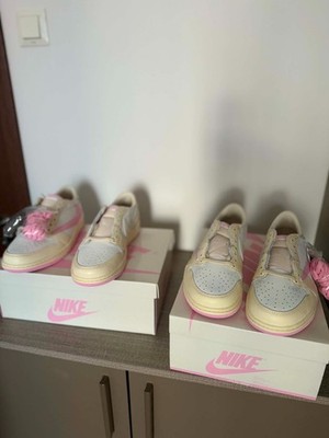 2x Travis Scott x Jordan 1 Low Shy Pink EU 43 US 9.5 Bundle Lot DS