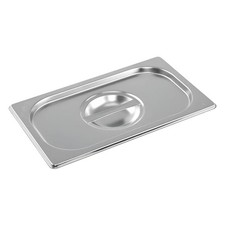 Vogue K972 Edelstahldeckel mit Mittelgriff f&uuml;r 1/4 Gastronormpfanne, silber